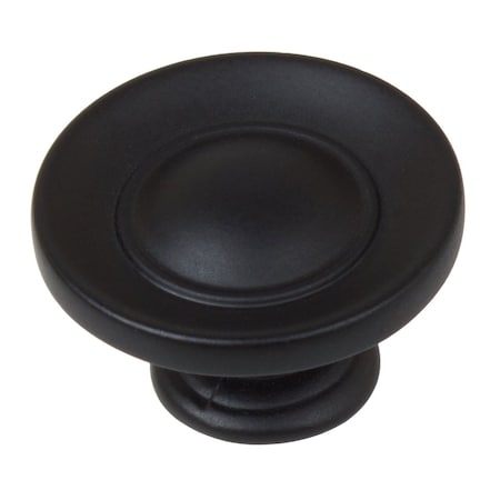 Gliderite Hardware 1 in. Matte Black Round Button Cabinet Knob, 10PK 5105-MB-10